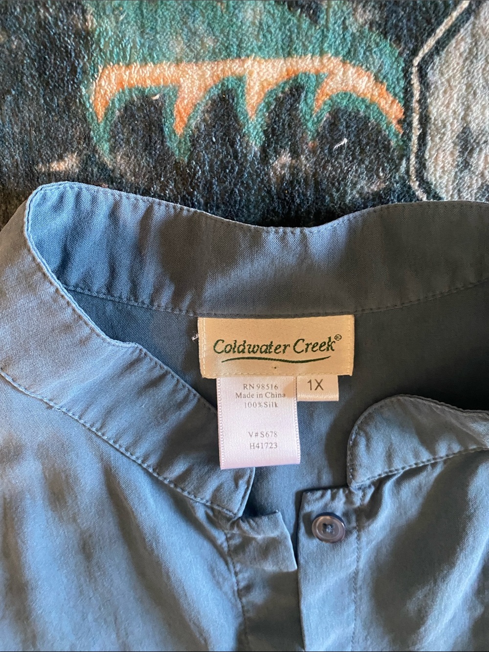 Coldwater Creek silk Button-Front Top - Picture 2 of 7